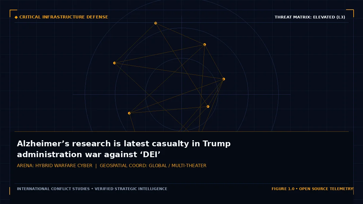 Alzheimer’s research is latest casualty in Trump administration war against ‘DEI’ - Tactical intelligence visual and operational telemetry