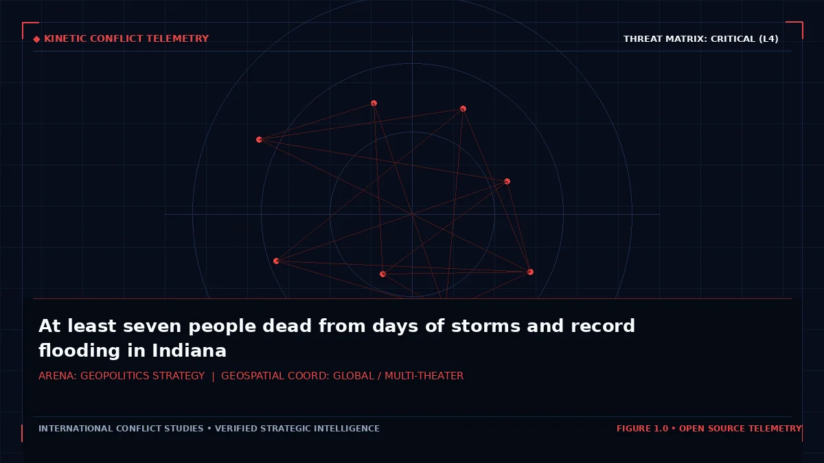 At least seven people dead from days of storms and record flooding in Indiana - Tactical intelligence visual and operational telemetry