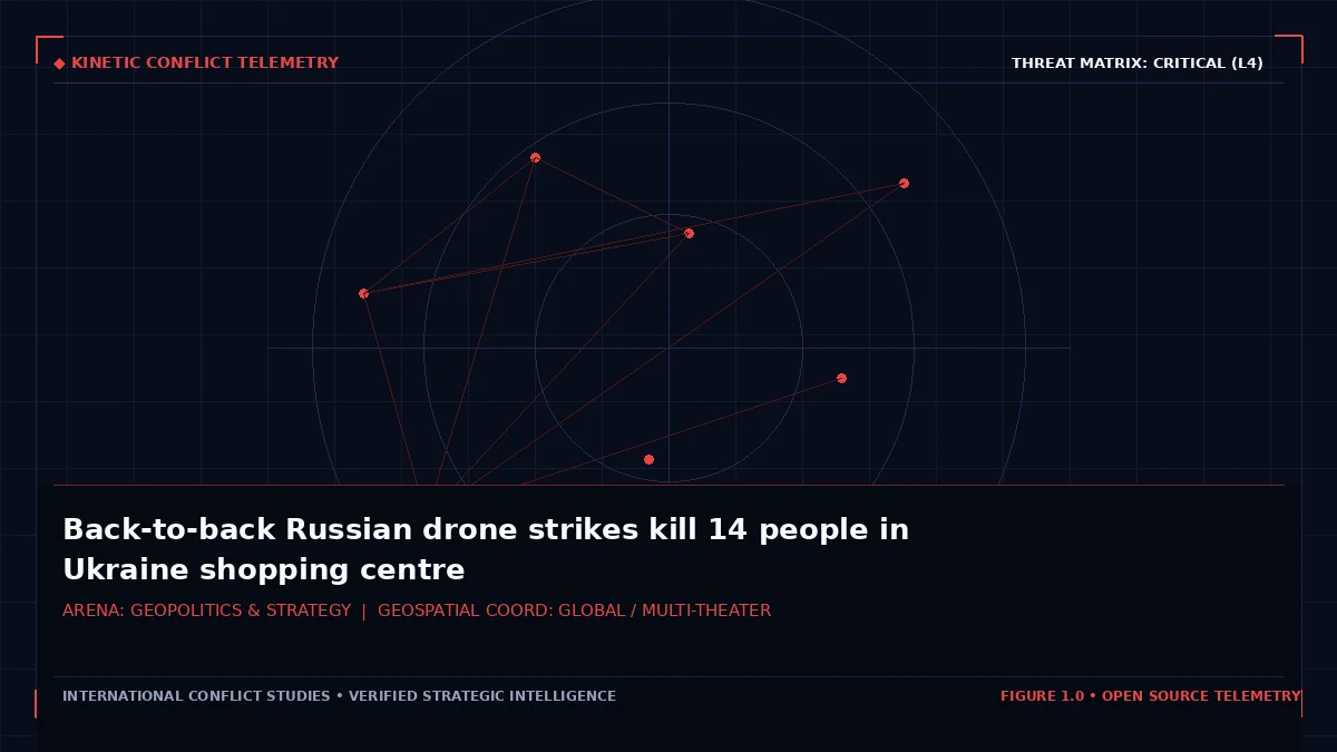 Back-to-back Russian drone strikes kill 14 people in Ukraine shopping centre - Tactical intelligence visual and operational telemetry