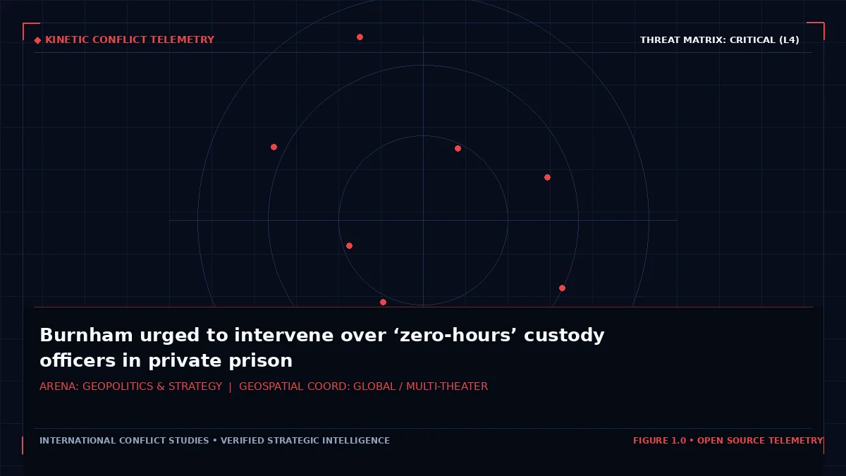 Burnham urged to intervene over ‘zero-hours’ custody officers in private prison - Tactical intelligence visual and operational telemetry