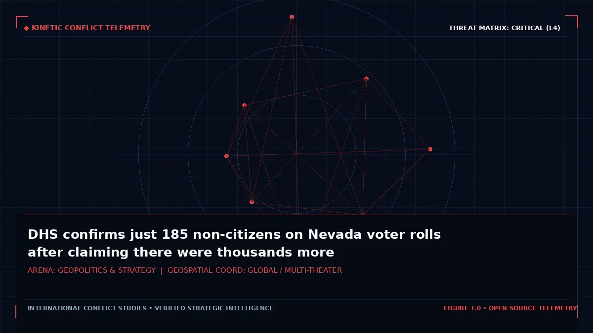 DHS confirms just 185 non-citizens on Nevada voter rolls after claiming there were thousands more - Tactical intelligence visual and operational telemetry