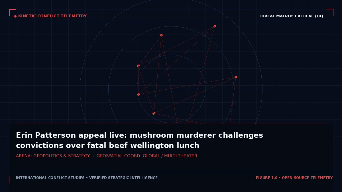 Erin Patterson appeal live: mushroom murderer challenges convictions over fatal beef wellington lunch â Tactical intelligence visual and operational telemetry