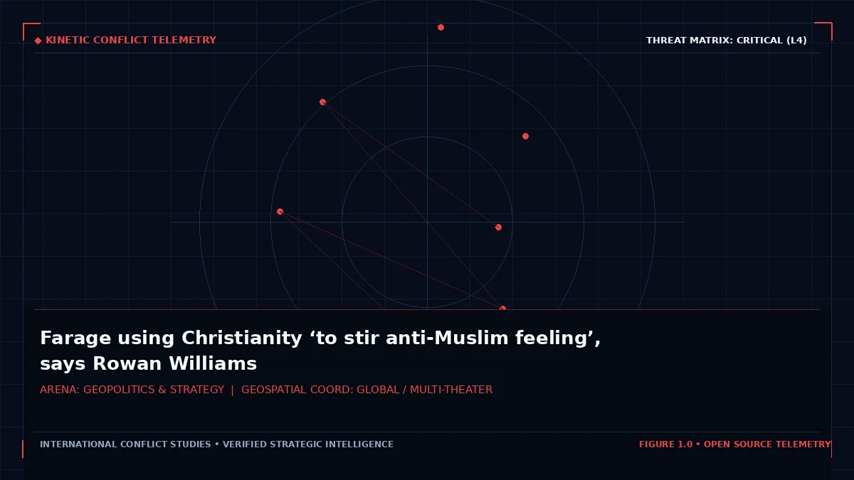 Farage using Christianity ‘to stir anti-Muslim feeling’, says Rowan Williams - Tactical intelligence visual and operational telemetry
