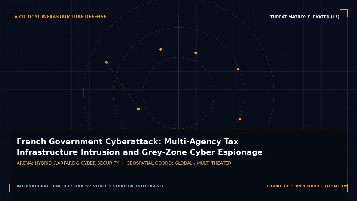 French Government Cyberattack: Multi-Agency Tax Infrastructure Intrusion and Grey-Zone Cyber Espionage — Tactical intelligence visual and operational telemetry
