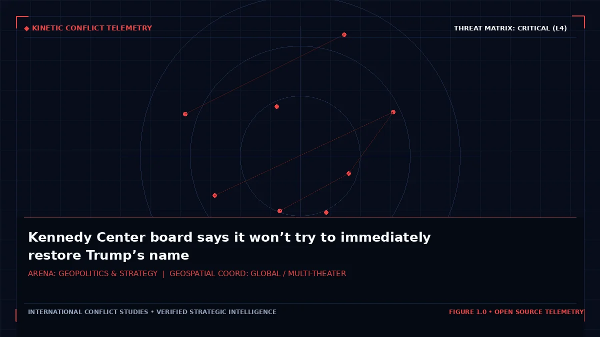 Kennedy Center board says it won’t try to immediately restore Trump’s name - Tactical intelligence visual and operational telemetry