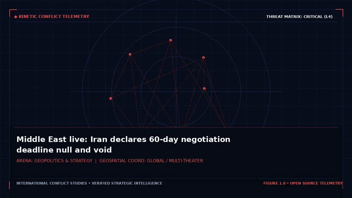 Middle East live: Iran declares 60-day negotiation deadline null and void - Tactical intelligence visual and operational telemetry
