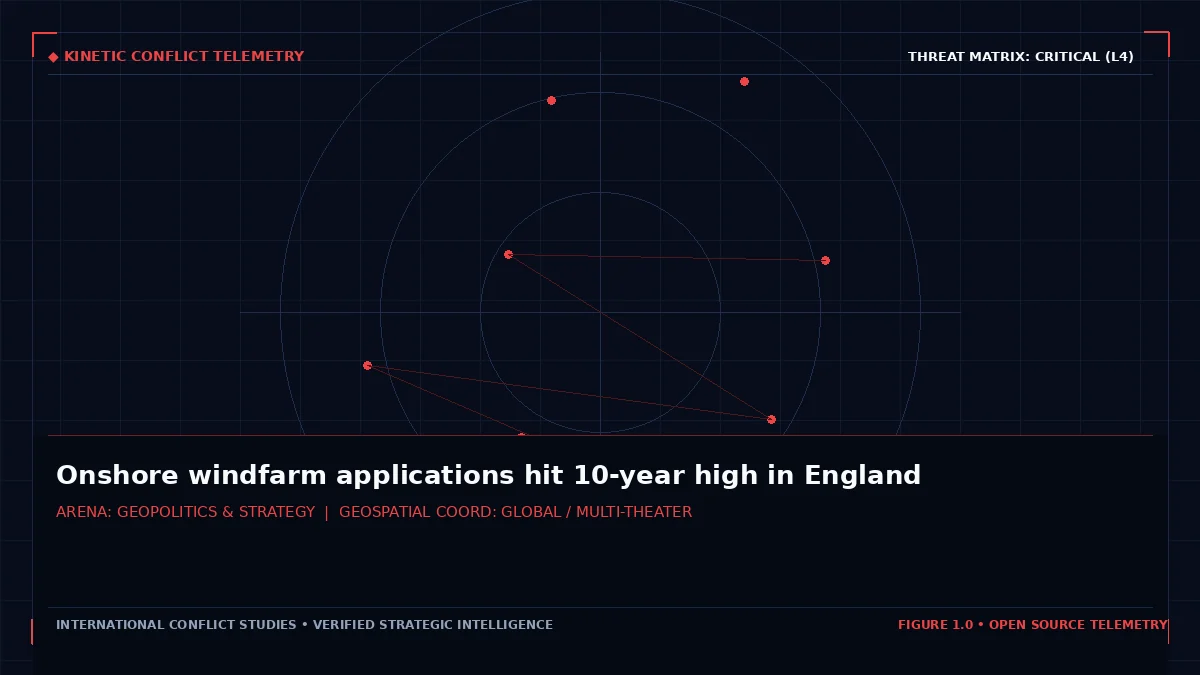 Onshore windfarm applications hit 10-year high in England - Tactical intelligence visual and operational telemetry