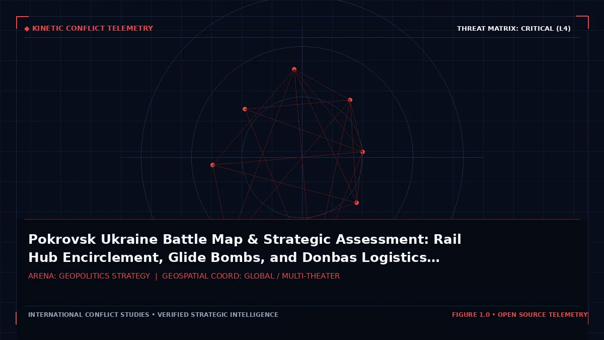 Pokrovsk Ukraine Battle Map & Strategic Assessment: Rail Hub Encirclement, Glide Bombs, and Donbas Logistics Attrition - Tactical intelligence visual and operational telemetry