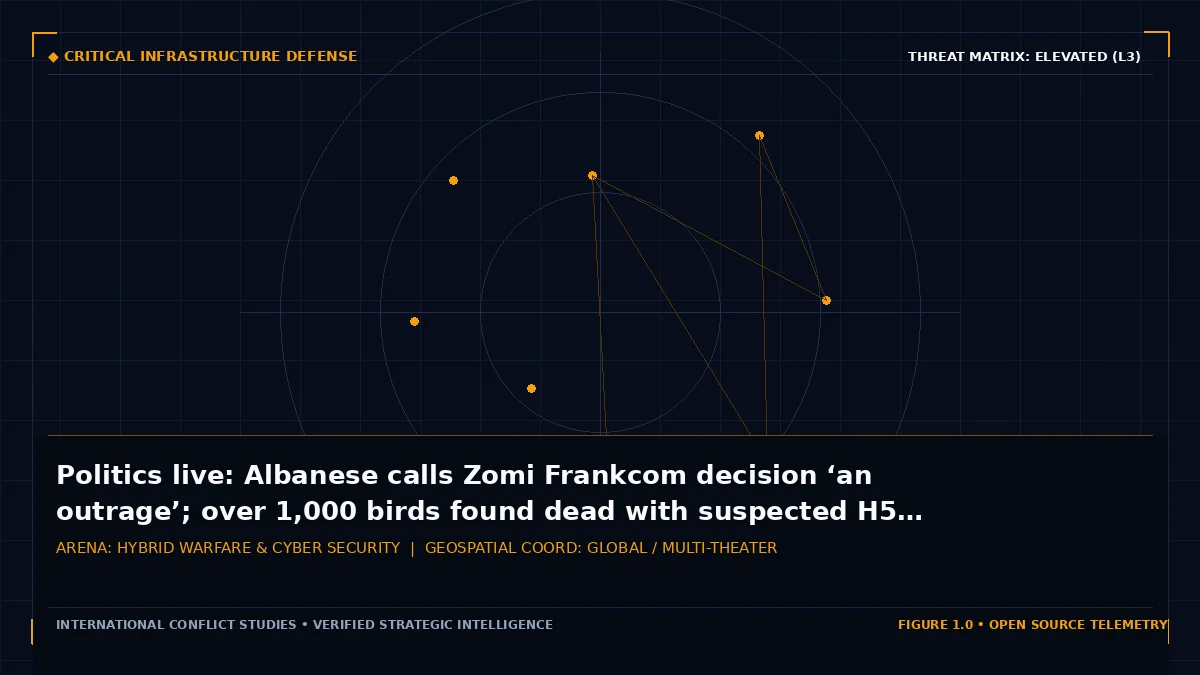 Politics live: Albanese calls Zomi Frankcom decision ‘an outrage’; over 1,000 birds found dead with suspected H5 flu in South Australia - Tactical intelligence visual and operational telemetry