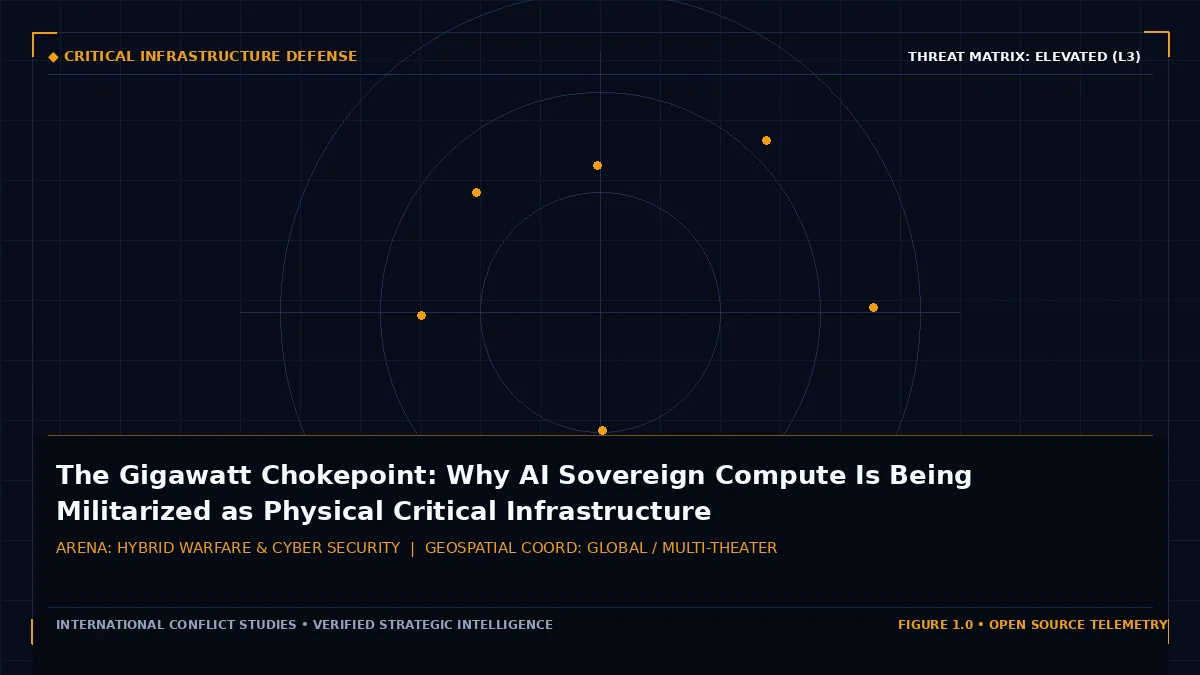 The Gigawatt Chokepoint: Why AI Sovereign Compute Is Being Militarized as Physical Critical Infrastructure - Tactical intelligence visual and operational telemetry