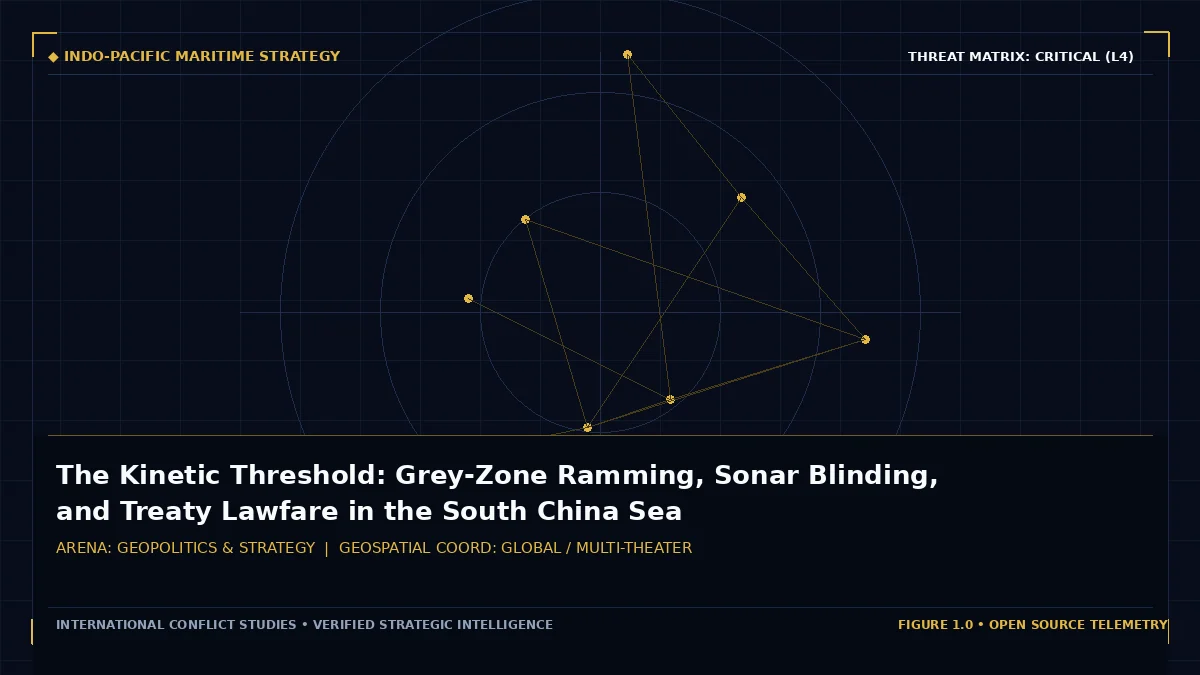 The Kinetic Threshold: Grey-Zone Ramming, Sonar Blinding, and Treaty Lawfare in the South China Sea - Tactical intelligence visual and operational telemetry