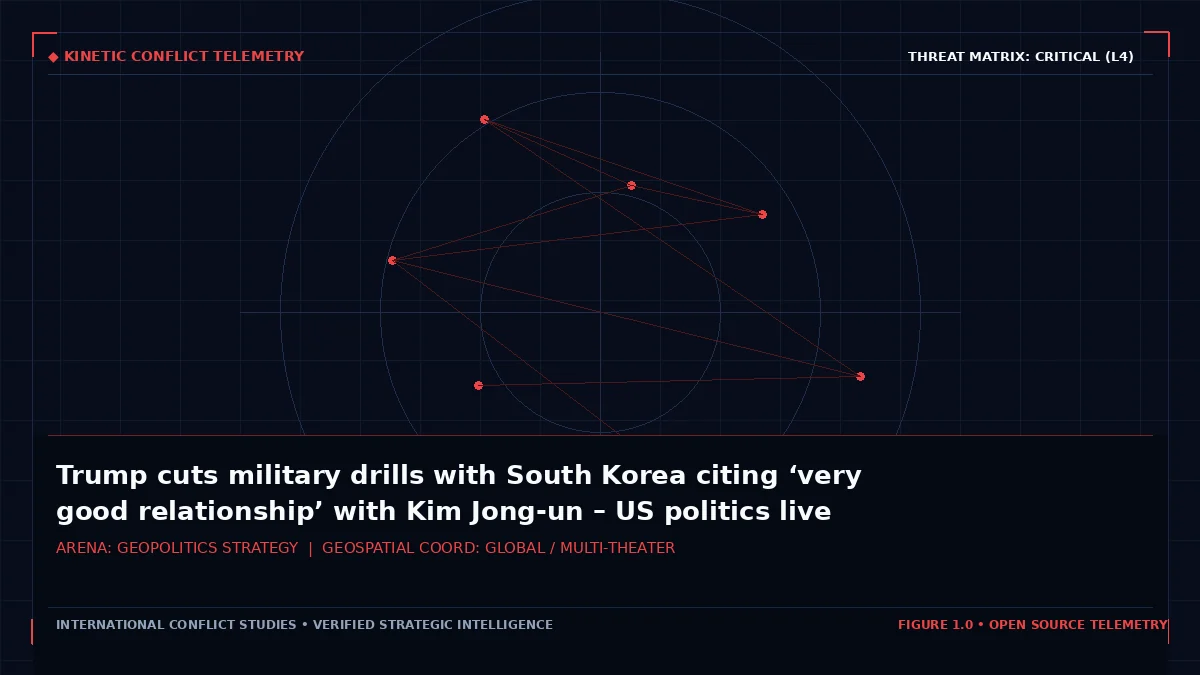 Trump cuts military drills with South Korea citing ‘very good relationship’ with Kim Jong-un – US politics live - Tactical intelligence visual and operational telemetry