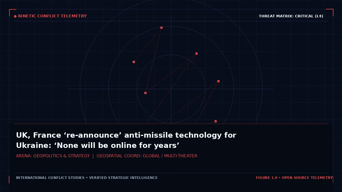 UK, France ‘re-announce’ anti-missile technology for Ukraine: ‘None will be online for years’ - Tactical intelligence visual and operational telemetry