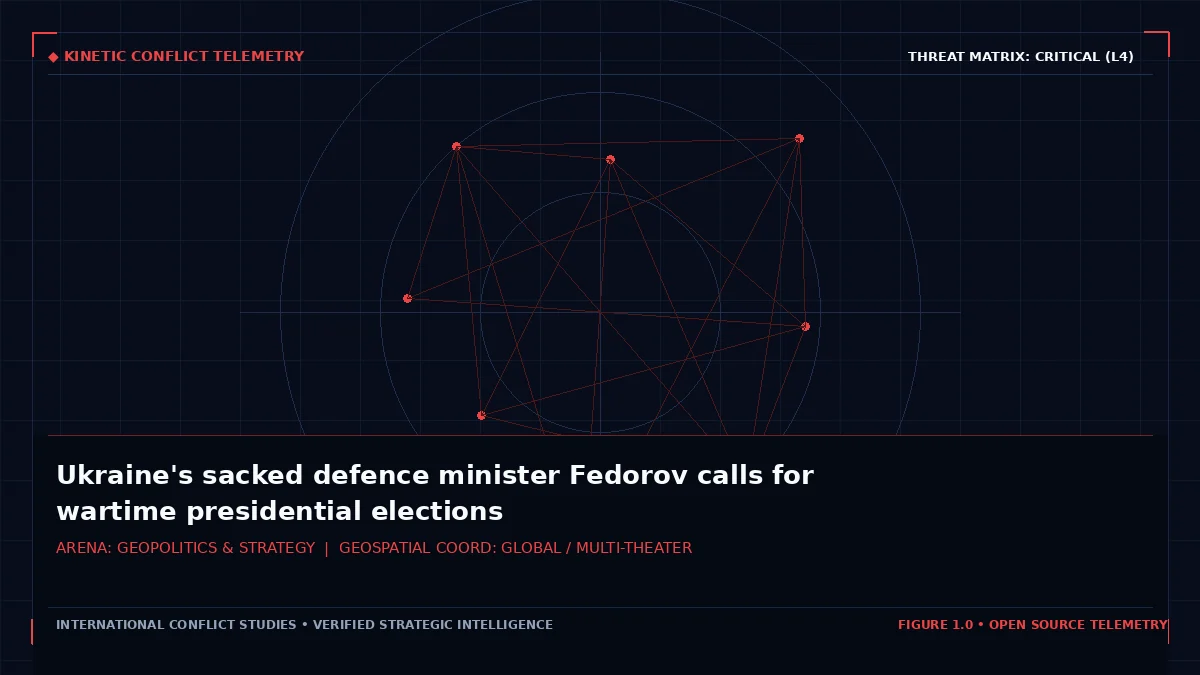 Ukraine's sacked defence minister Fedorov calls for wartime presidential elections — Tactical intelligence visual and operational telemetry