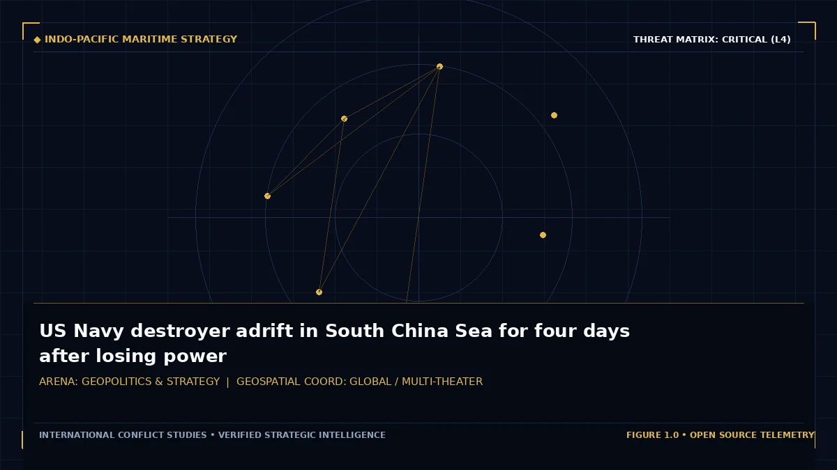 US Navy destroyer adrift in South China Sea for four days after losing power - Tactical intelligence visual and operational telemetry