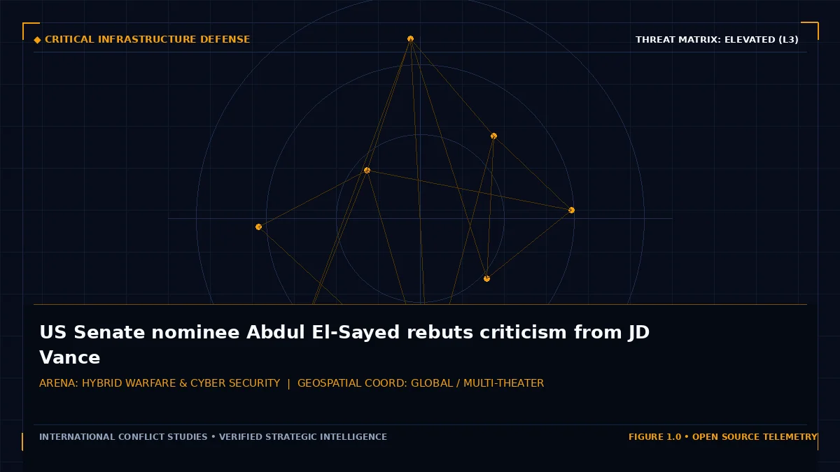 US Senate nominee Abdul El-Sayed rebuts criticism from JD Vance - Tactical intelligence visual and operational telemetry