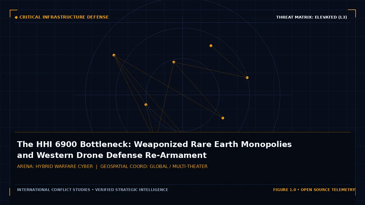 The HHI 6900 Bottleneck: Weaponized Rare Earth Monopolies and Western Drone Defense Re-Armament